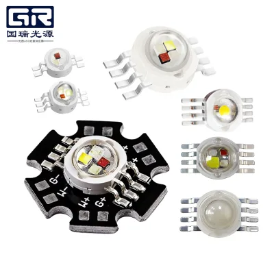 8-Pin 4-in-1 Epileds Epistar High Power LED Emitter Diode Chip ROHS Certified RGBW 12W 140 Degree Viewing Angle 50000 Hours