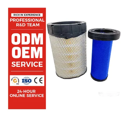 Premium Air Filter Set PU1625 PU1626 for Bobcat Skid Steer Loader Engine Intake System Replacement