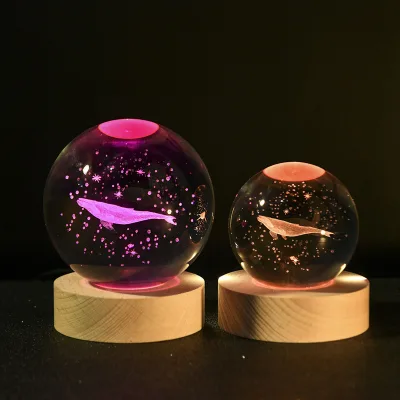 6CM 8CM 10CM Diameter Globe Galaxy Miniatures Crystal Ball 3D Laser Engraved Quartz Glass Ball Sphere Decoration Gift
