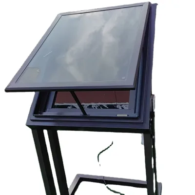 Smart Top Hung Window Glass Skylight Energy Saving Automatic Electric Aluminum Outdoor Rooflight with Triangle Molding