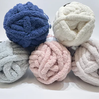 Super Soft Dyed Chenille Chunky Yarn-Anti-Pilling Eco-Friendly Bulky Yarn for Hand Knitting & Thick Blankets
