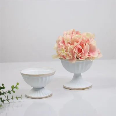 High Quality Nordic Creative Luxury Metal Gold Small Flower Pot Artificial Flower Vase Home Wedding Decorating