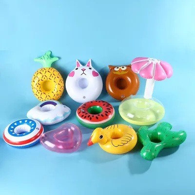 Modern PVC Inflatable Water Floating Beverage Cup Holder for Water PVC Inflatable Swimming Pool Beverage Cup Holder