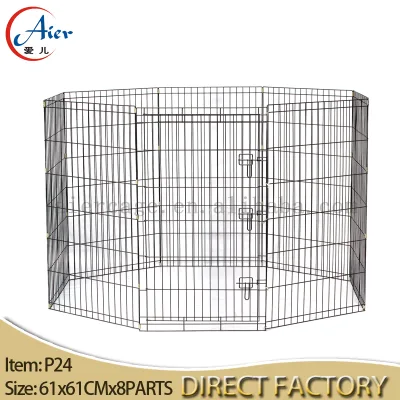 Wholesale Luxury Windproof Foldable Iron Dog Playpen Button Closure 8 Panels Medium Dogs Cats All Seasons Outdoor Exercise Use