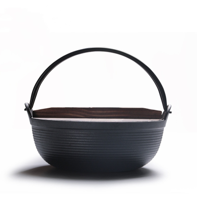 Japanese Style Single Serving Shabu Shabu Pot Pan Hot Pot Sukiyaki Pan Irori Nabe Pot With Wooden Lid and Cooking Stove
