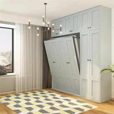 High Quality Bed Smart Furniture Saving Space Hidden Foldable Wooden Wall Beds and Working Table