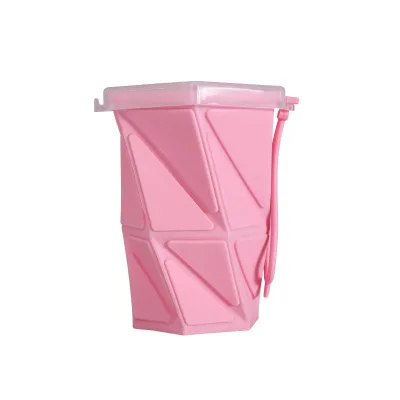 Foldable Silicone Water Cup oz Heat-Resistant Travel Mug with Anti-Slip Design & Dust-Proof Lid, Collapsible Cup for Camping