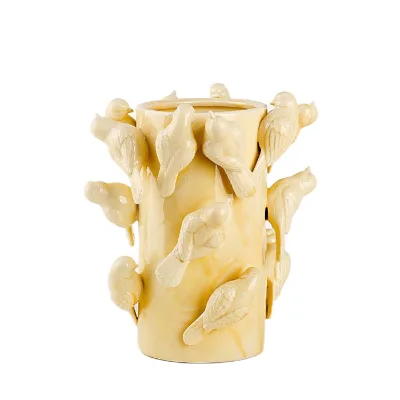 Ceramic Art Deco Design Lemon Pattern Tabletop Flower Vase Home Decor Fruit Vase