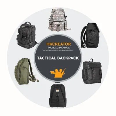 Custom Logo Men's 15L to 50L Tactical Backpacks for Outdoor Sports Hiking Hunting Traveling USB Waterproof Nylon Lining