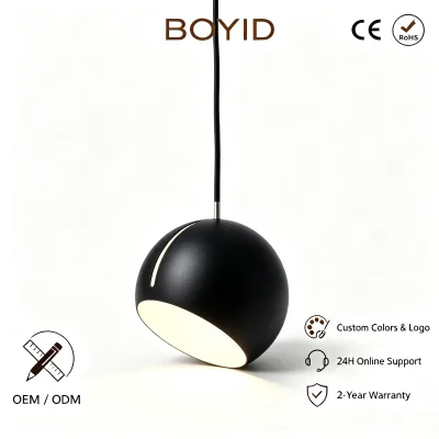 Boyid Nordic Modern Iron Ball Pendant Lamp LED Warm White for Restaurant Bedroom Living Room Decor Light Fixtures