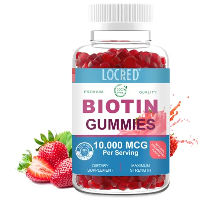 Whole Selling Factory Direct Sale Nutraceutical Supplement Manufacturer OEM Biotin Gummies 60 Gummies Energy Support