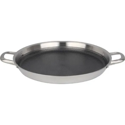 Kitchen Restaurant Kitchenware Paella Pan Non Stick Stainless Steel Seafood Pot Korean Snacks Seafood Pan With Double Handle