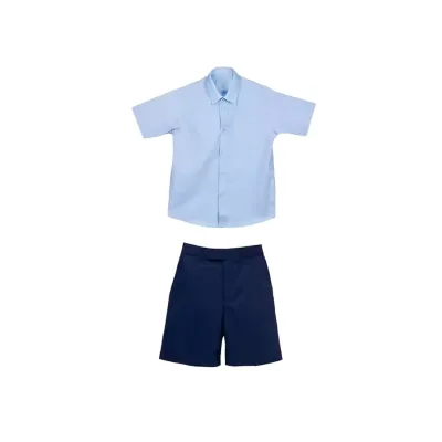Children Primary School Uniform Shirt Comfortable Durable 100% Cotton Short Sleeve Unisex Button-Up Breathable Custom Brand OEM