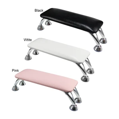 BIN Hot Selling Manicure Nail Hand Rest Pillow Arm Rest PU Leather Panel Stainless Steel Feet Comfortable