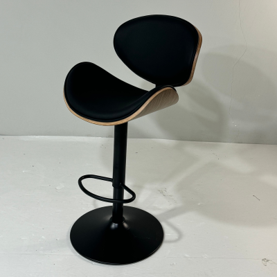 Black Plywood  Bar Leather  Chair  Bar Stool
