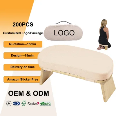 Home Pray Bench Foldable Bamboo Meditation Bench Ergonomic Kneeling Stool for Zen Prayer Wooden Meditation Seat Furniture