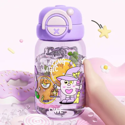 Summer High-capacity Kids Bottle Can Be Customized Logo Wholesale 600ml Push Button Bpa Free PPSU Wide Mouth Applicable