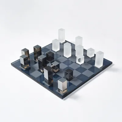 Luxury Square Chess Set Crystal Chess Board Play Game Home Desktop Ornaments