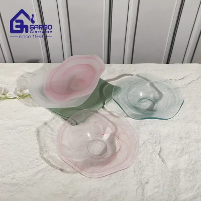 Wholesale 9 Inch White Solid Color Glass Bowl for Household Use Meeting Food- Grade Standard Glass Bowl with Frosted Finish