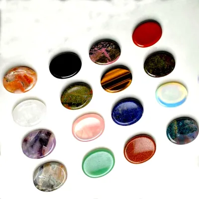 Natural Engraved Sodlite Red jasper Worry Stones for Relaxation
