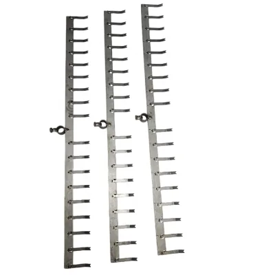 Titanium Comb Plating Rack V Shape Notch Hooks Mounting Collar