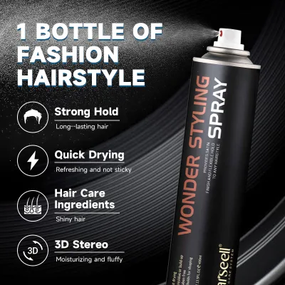 400ml Wholesale Custom Design Alcohol Free Hair Styling Spray Fast Dry Long Lasting Strong Hold Barber Hairspray Private Label