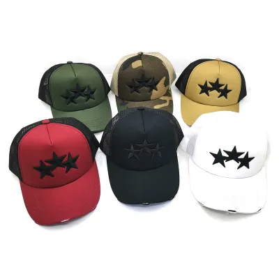 Personalized Five-pointed Star Patterned Mesh Truck Driver Cap for Parties and Photo Shoots