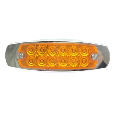 12 High Quality SMD LED Truck Trailer Rectangle LED Side Clearance Signal Lights Marker Lamp With Chrome Bracket Rate IP67