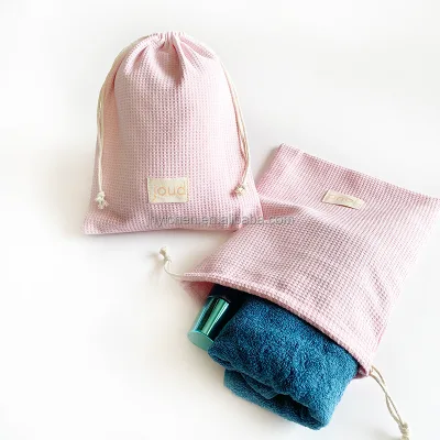 High Quality Custom Color Thick String Cotton Drawstring Gift Bags Canvas Pouches Custom Bread Bag