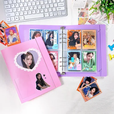 Transparent Heart Holder Book Photocard Sleeves Photocard Binder Card Protectors Sleeve pp Pvc Photo Album A5