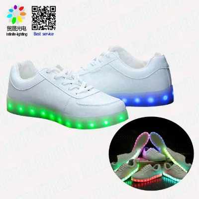 7 Colors Shiny PU USB Charging Kids Adults Mens Rechargeable Light up Led Shoes