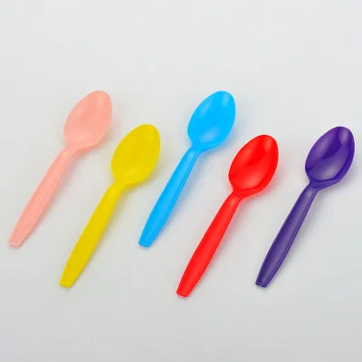 Custom 3.6g Disposable Plastic Cutlery Yogurt Ice Cream Spoon Utensils for Restaurant Dessert Shop