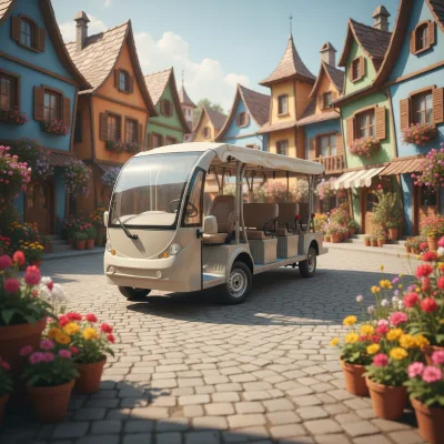 14 Seater Open Electric Sightseeing Bus Resort Shuttle Bus for Scenic Spots Hotels