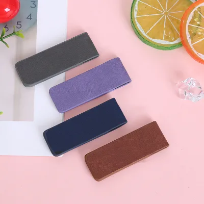Wholesale Colorful Leather Cord Wrap Magnetic Earphone Cable Organizer Holder Winder Traveling Bookmarks Garment Clips