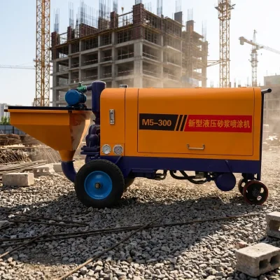 M5300 Hydraulic Mortar Spraying Machine 80LHopper High Efficiency WallCement Plastering Machine ForInterior ExteriorConstruction