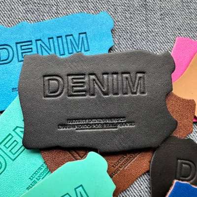 Spring Summer All New Eco-Friendly Fashion Clothes Letter Leather Brand DIY Custom Leather Patch Label with Debossed Embossed