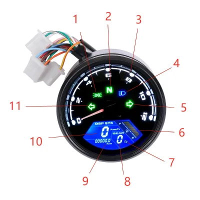 12V Motorcycle Speedometer Tachometer Fuel Meter Dashboard Gauges Dial Odometer LCD Digital Indicator Moto Accessories Universal