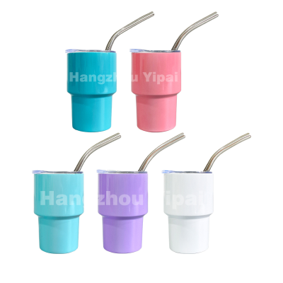 USA warehouse 2oz Stainless Steel Double Shot Glass 2oz tumbler shot glasses with straws  for Dye Sublimation Heat Press