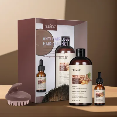 Wholesale Ancient Treatment Strengthen Repair Follicle Hair Care Ginger Ginseng Shampoo Serum Set for Women Men Hair Loss
