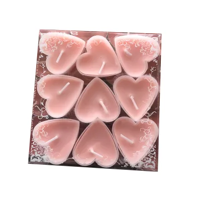 pink Heart Shape Scented Tealight Candle House 9pack in Bulk