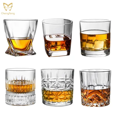 Premium Crystal Whiskey Glasses Irregular Whisky Shot Glass Liquor Vodka Bourbon Cocktail Scotches Tumbler Bar Glassware