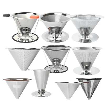 ALL KINDS of 1-2 1-3 1-4 1-6 1-8 Cups Paperless Stainless Steel Pour Over Coffee Dripper Filter Maker
