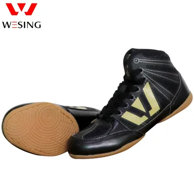 Wesing Lightweight Leather Slip-Resistant Sneaker Wrestling Shoes