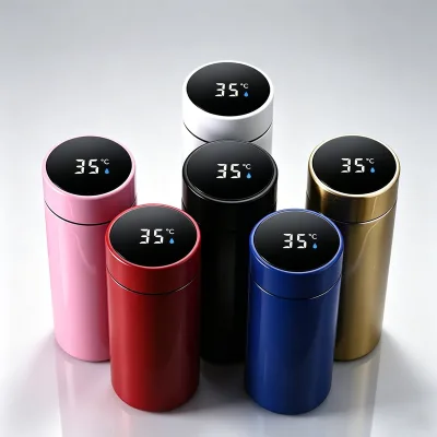500ml Smart LED Water Bottle Temperature Display 304 Stainless Steel Vacuum Insulated Thermos Double Wall Leak Proof Gym Bottle