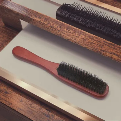 Men's Portable Long Handle Wooden Vent Hair Brush for Facial Cleansing Home Use Beauty Tool for Beard Care Wholesale