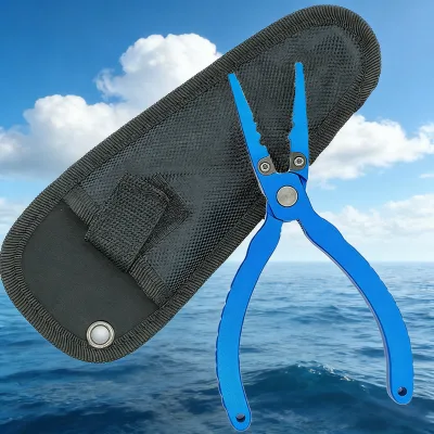 High Quality 6063 Aluminum Saltwater Fishing Pliers with Sheath & Lanyard Outdoor Fishing Good Pliers for Men's Gift