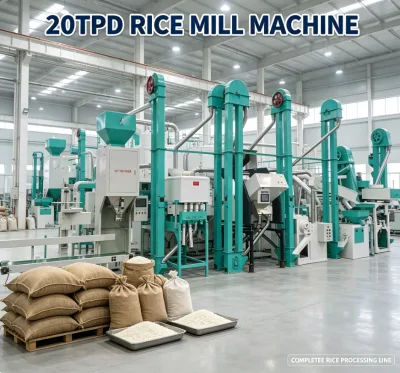 20TPD Fully Automatic Rice Milling Plant Complete Rice Cleaning Dehusking Polishing Machine for Small Scale Business