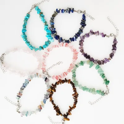 Wholesale Natural Spiritual Healing Crystal Bracelet Men and Women Ornaments Lobster Clasp Gravel Bracelet
