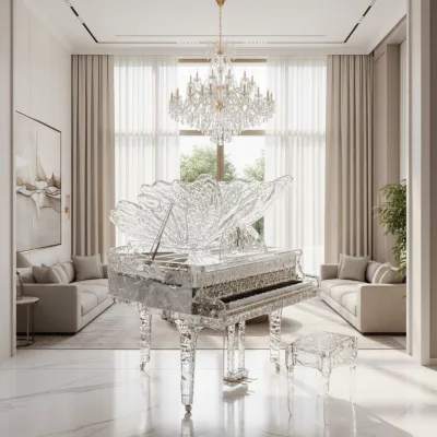 European Style Crystalline Acrylic Piano Art Gallery High-end Event Customizable Wholesale