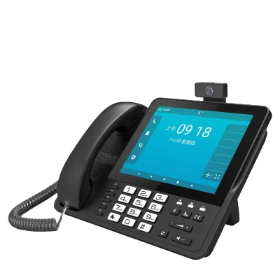 High-End Business Office 6 SIP Lines POE PSTN 13 DDS Keys Receiver Emergency Alarm Column PSTN Camera BT IP Phones System